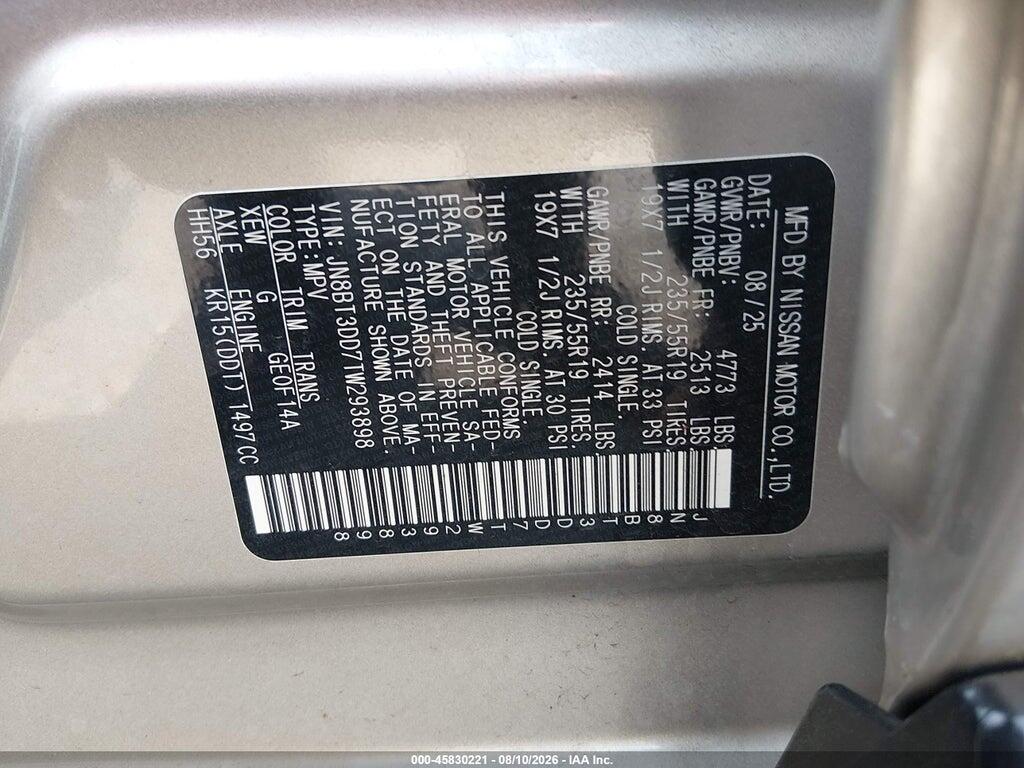 JN8BT3DD7TW293898 2026 NISSAN ROGUE photo no. 9