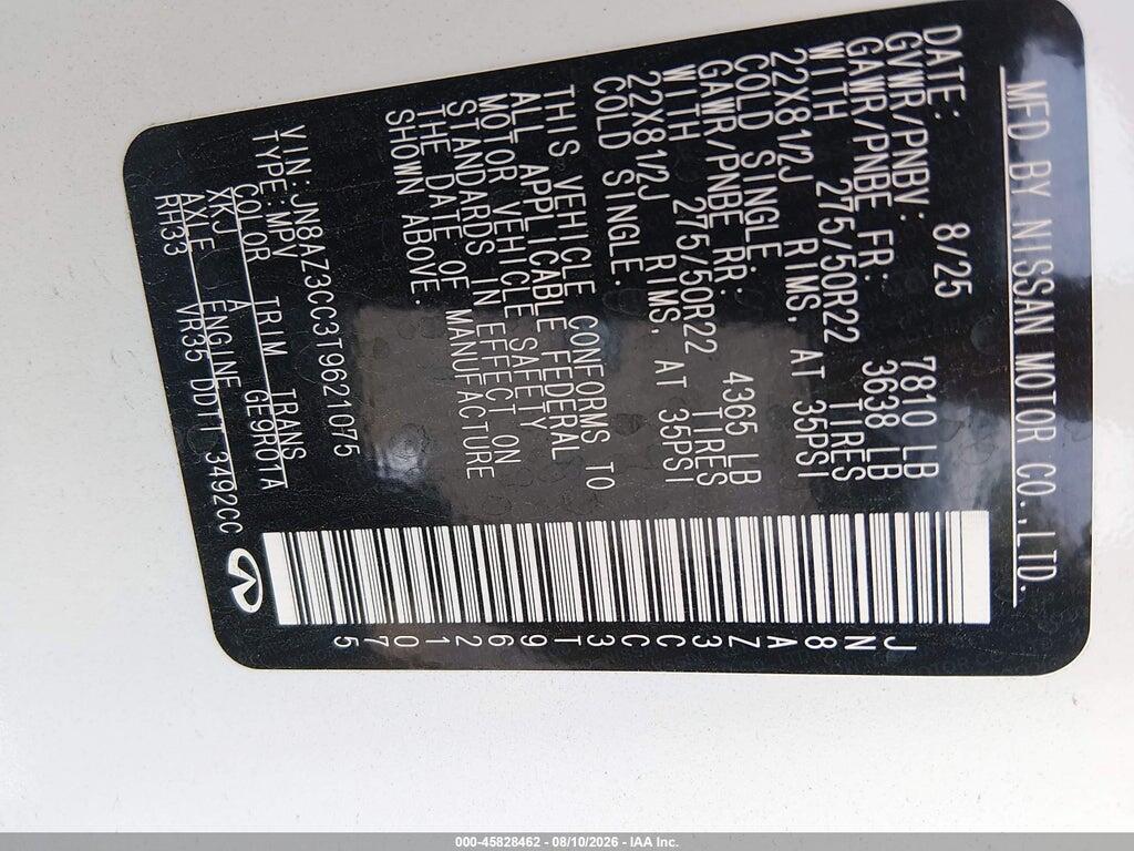 JN8AZ3CC3T9621075 2026 INFINITI QX80 photo no. 9