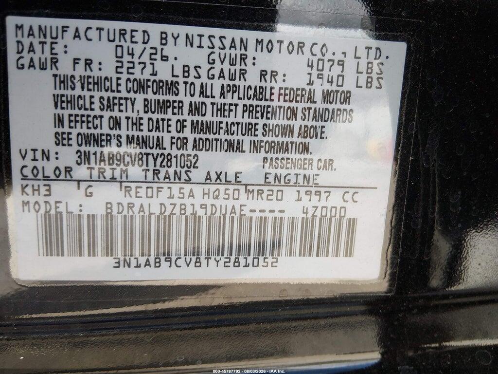 3N1AB9CV8TY281052 2026 NISSAN SENTRA photo no. 9