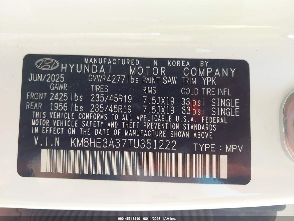 KM8HE3A37TU351222 2026 HYUNDAI KONA photo no. 9