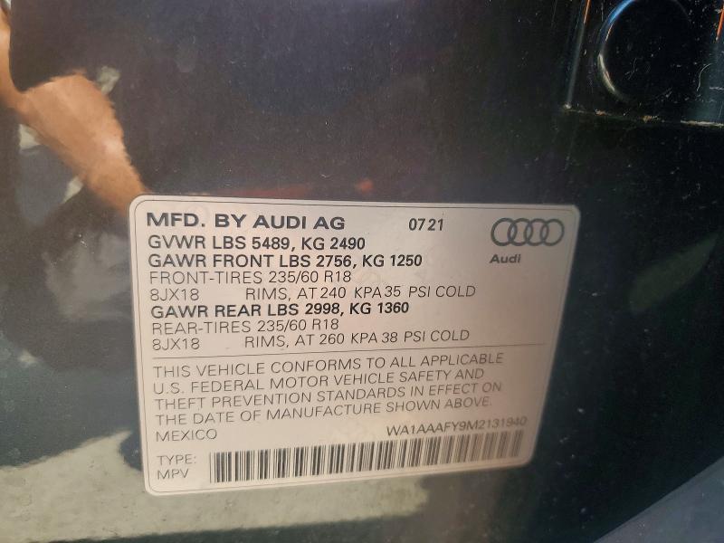 2021 AUDI Q5 PREMIUM — Фото 13 из 13