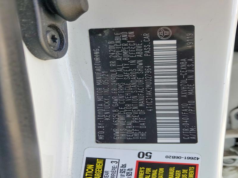 4T1C31AK2MU027964 2021 TOYOTA CAMRY photo no. 12
