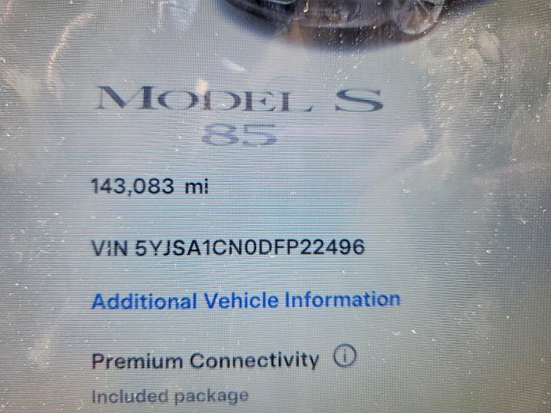 5YJSA1CN0DFP22496 2013 TESLA MODEL S photo no. 9