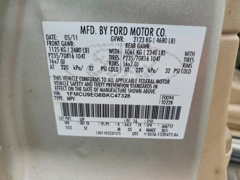 2011 FORD ESCAPE LIMITED — Фото 13 из 13