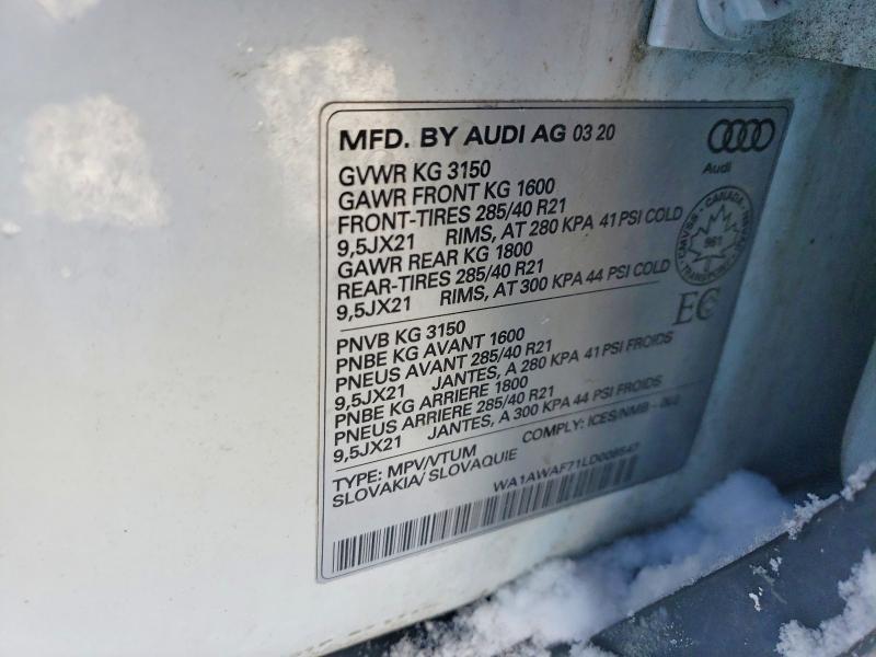 2020 AUDI SQ7 PREMIUM PLUS — Фото 13 из 13