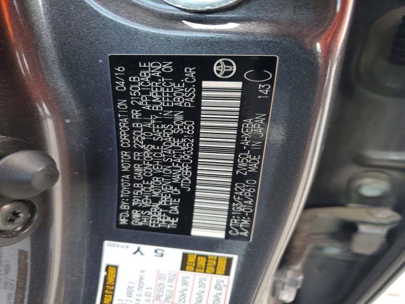 2016 TOYOTA PRIUS TWO — Фото 12 из 12