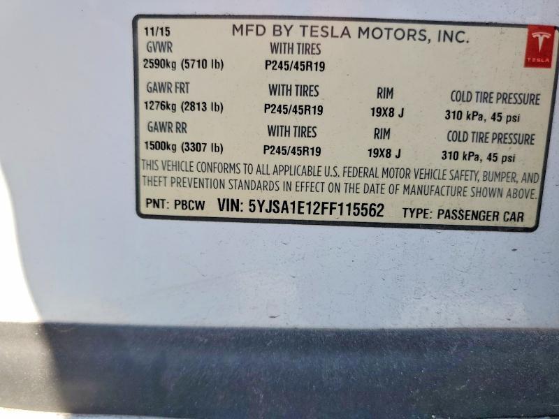 2015 TESLA MODEL S — Фото 13 из 13