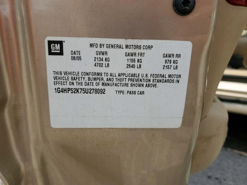 1G4HP52K75U278092 2005 BUICK LESABRE photo no. 12