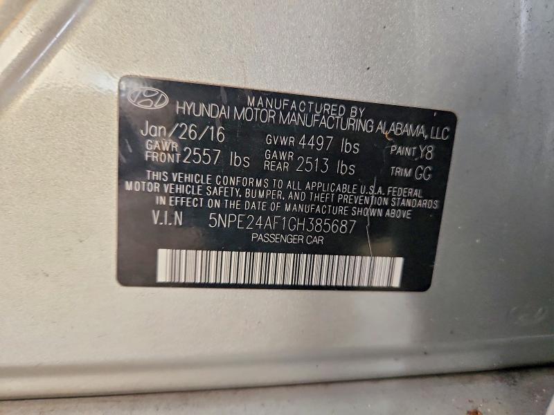 5NPE24AF1GH385687 2016 HYUNDAI SONATA photo no. 12
