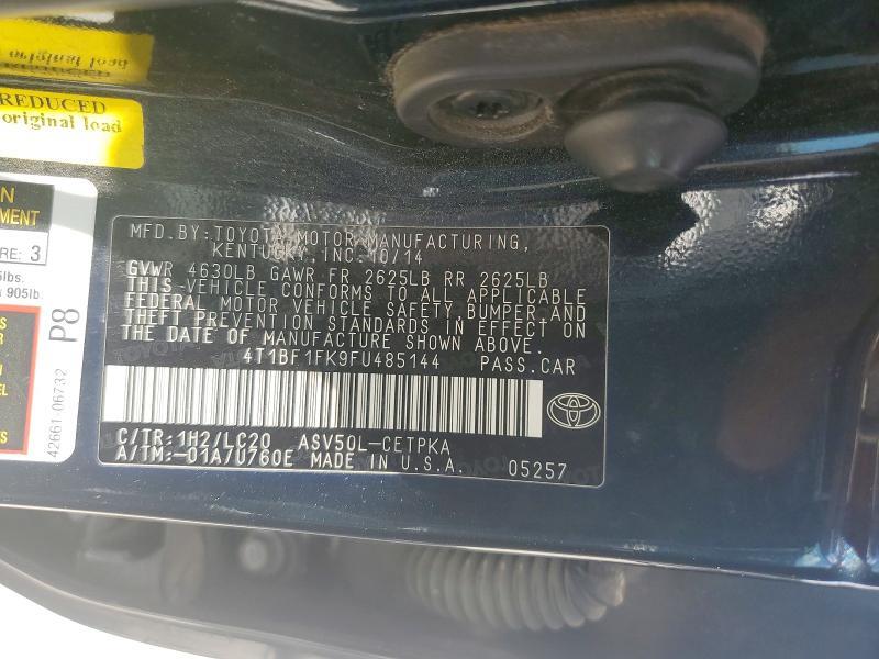 2015 TOYOTA CAMRY XSE — Фото 12 из 12