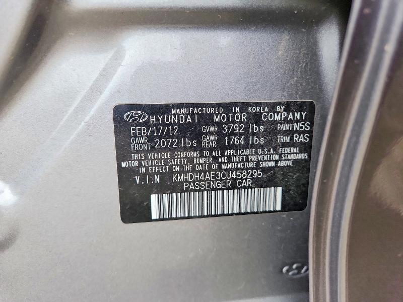 KMHDH4AE3CU458295 2012 HYUNDAI ELANTRA photo no. 12