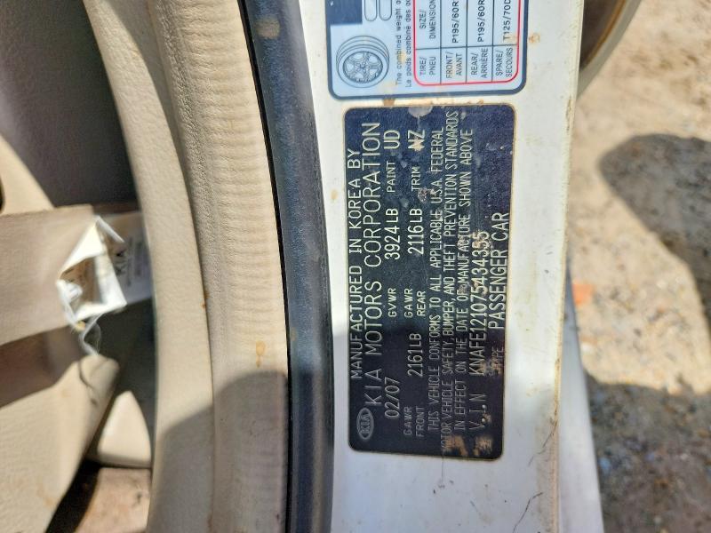 KNAFE121075434355 2007 KIA SPECTRA photo no. 12