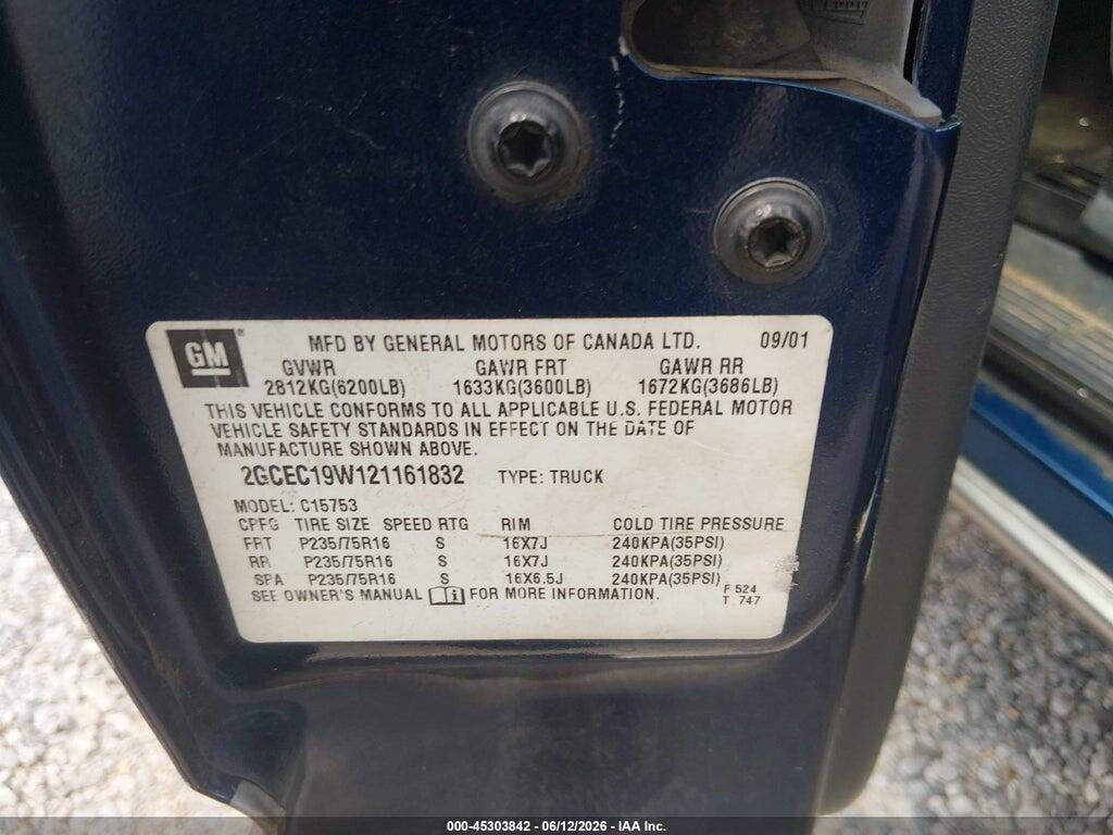 2GCEC19W121161832 2002 CHEVROLET SILVERADO 1500 photo no. 9