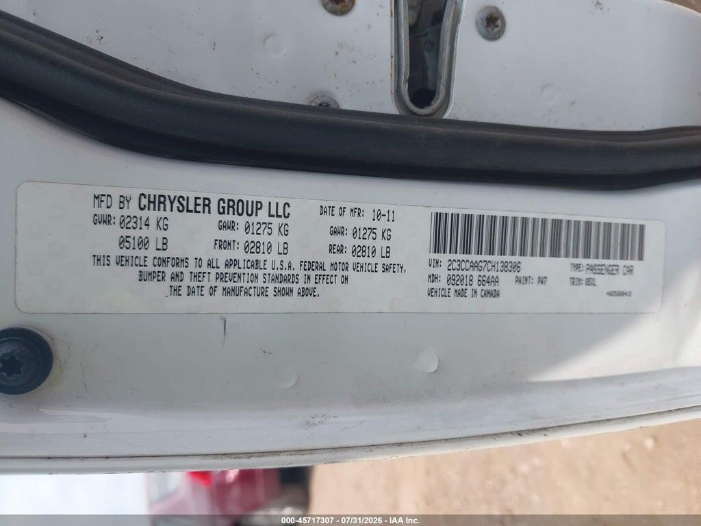 2C3CCAAG7CH138306 2012 CHRYSLER 300 photo no. 9