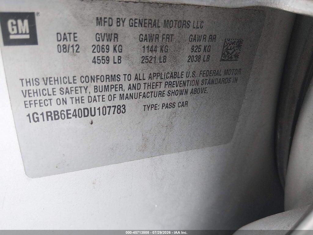 1G1RB6E40DU107783 2013 CHEVROLET VOLT photo no. 9