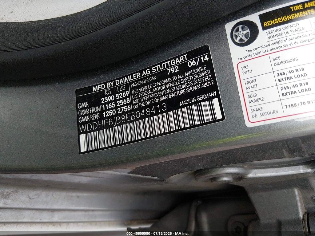 WDDHF8JB8EB048413 2014 MERCEDES-BENZ E 350 photo no. 9
