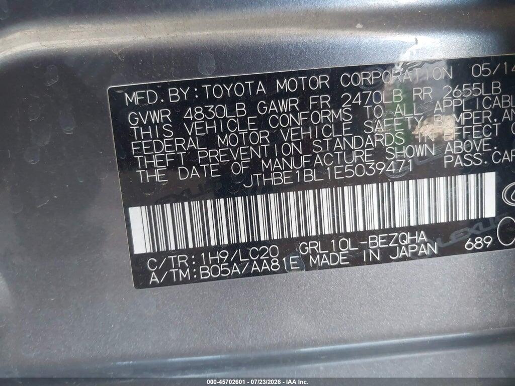 JTHBE1BL1E5039471 2014 LEXUS GS 350 photo no. 9