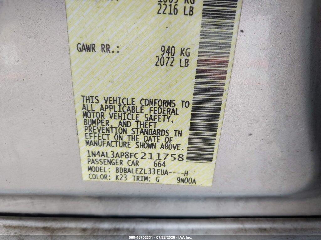 1N4AL3AP8FC211758 2015 NISSAN ALTIMA photo no. 9