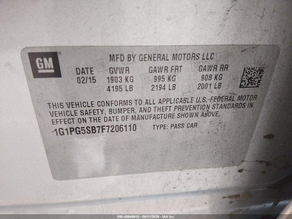 1G1PG5SB7F7206110 2015 CHEVROLET CRUZE photo no. 9