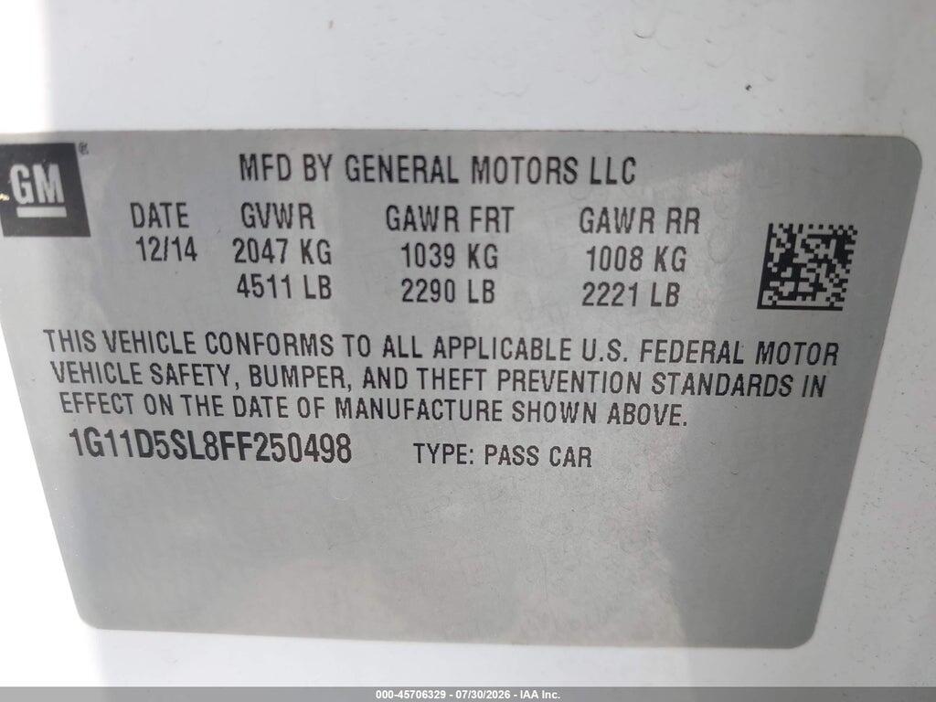 1G11D5SL8FF250498 2015 CHEVROLET MALIBU photo no. 9