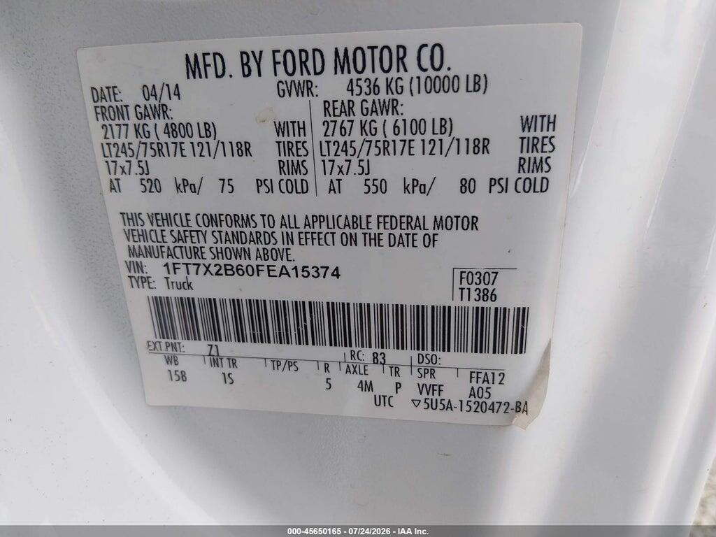 1FT7X2B60FEA15374 2015 FORD F-250 photo no. 9