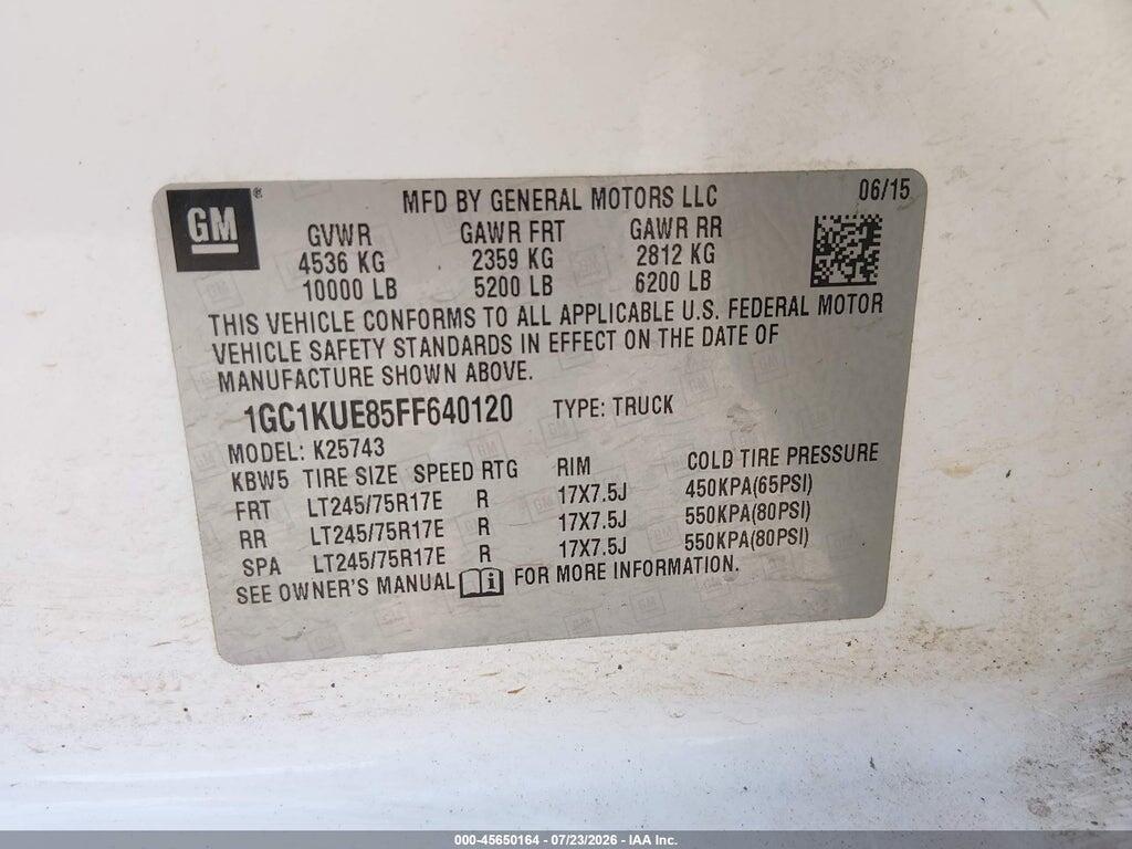 1GC1KUE85FF640120 2015 CHEVROLET SILVERADO 2500HD BUILT AFTER AUG 14 photo no. 9
