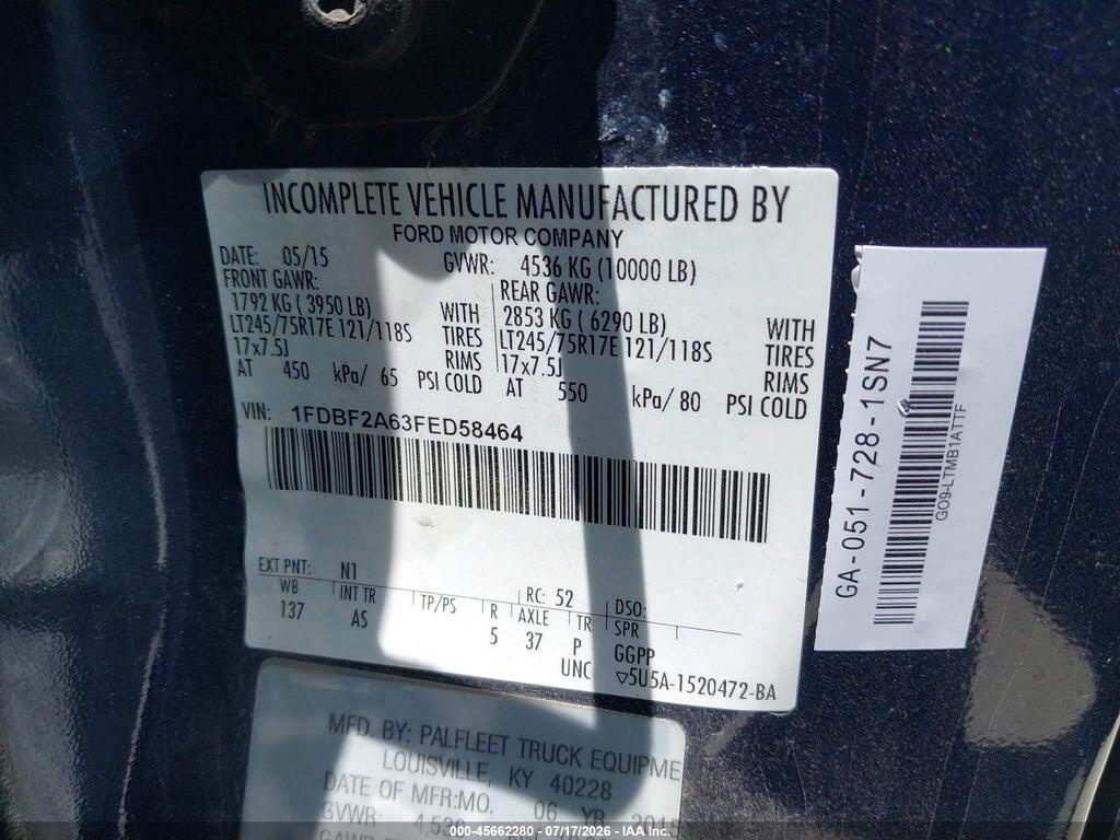 1FDBF2A63FED58464 2015 FORD F-250 photo no. 9