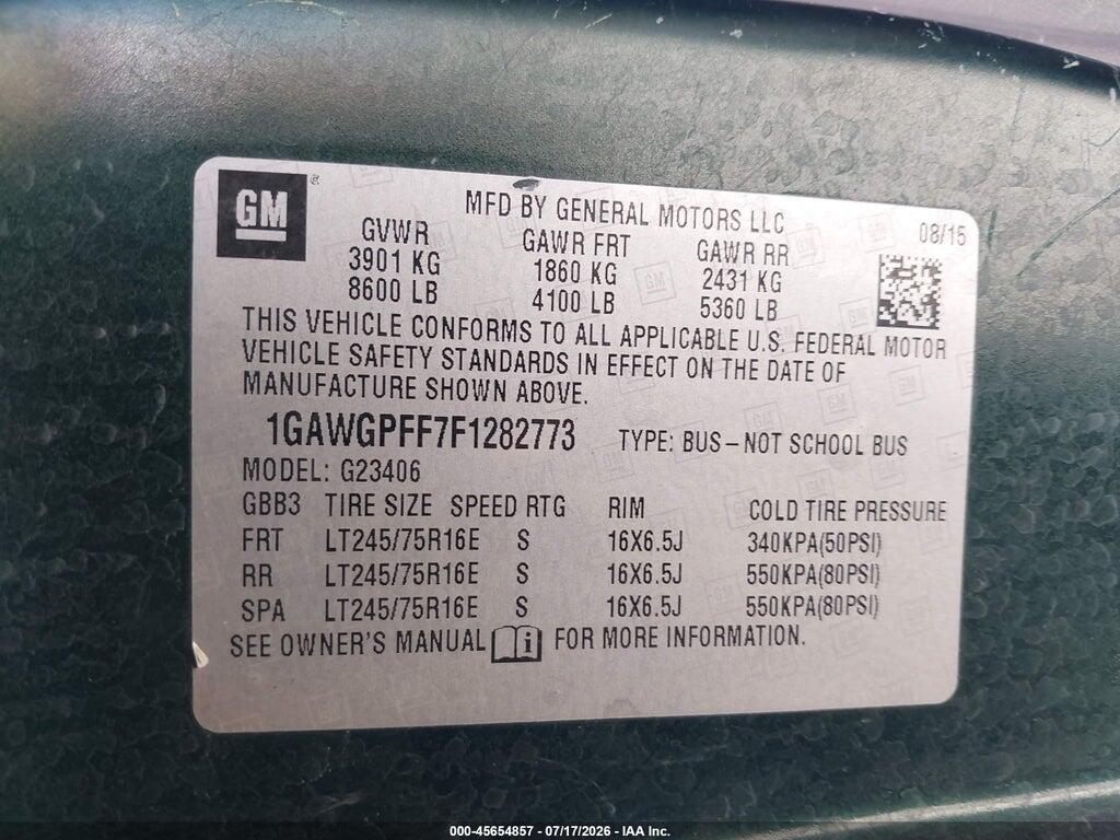 1GAWGPFF7F1282773 2015 CHEVROLET EXPRESS 2500 photo no. 9