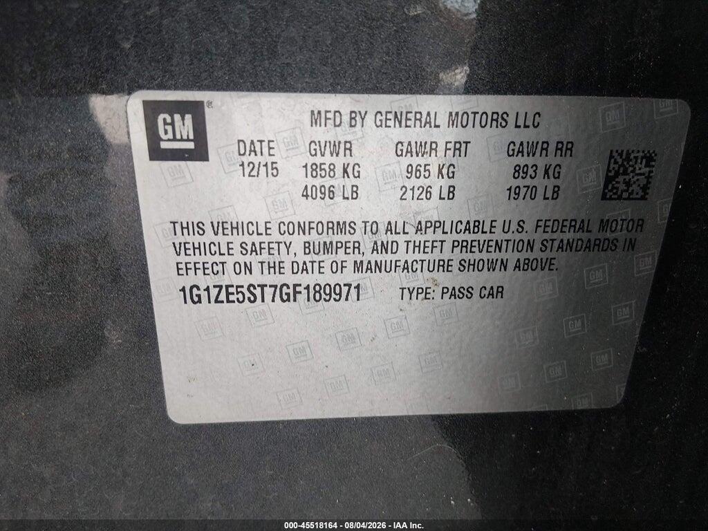 1G1ZE5ST7GF189971 2016 CHEVROLET MALIBU photo no. 9