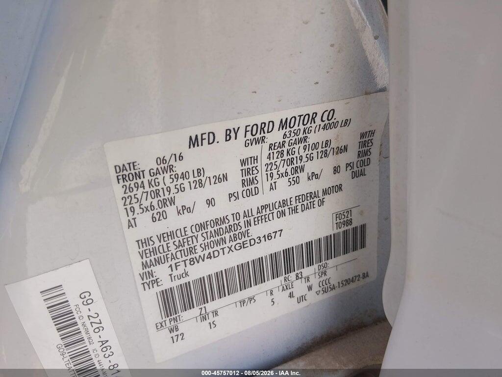1FT8W4DTXGED31677 2016 FORD F-450 photo no. 9