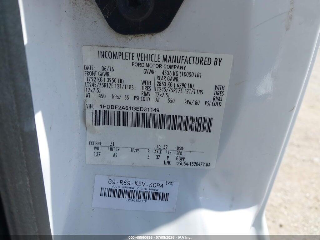 1FDBF2A61GED31149 2016 FORD F-250 photo no. 9