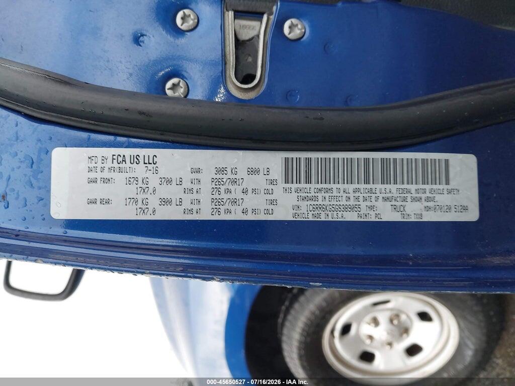 1C6RR6KG5GS389055 2016 RAM 1500 photo no. 9