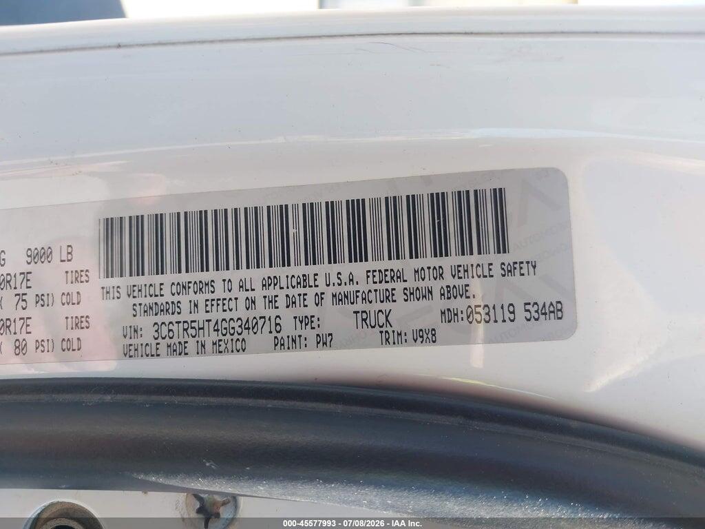 3C6TR5HT4GG340716 2016 RAM 2500 photo no. 9