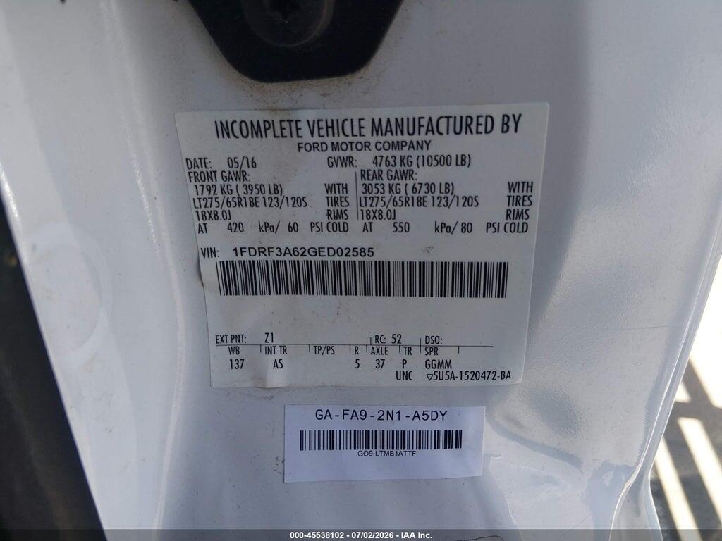 1FDRF3A62GED02585 2016 FORD F-350 photo no. 9
