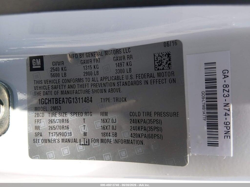 1GCHTBEA7G1311484 2016 CHEVROLET COLORADO photo no. 9