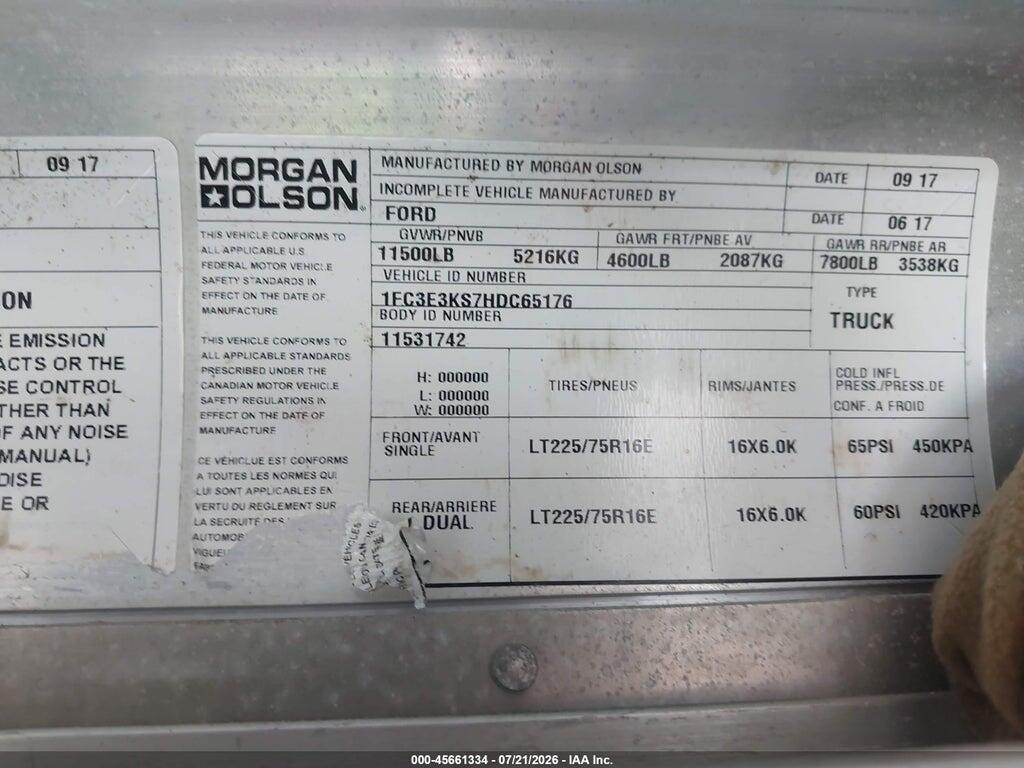 1FC3E3KS7HDC65176 2017 FORD E-350 STRIPPED photo no. 9