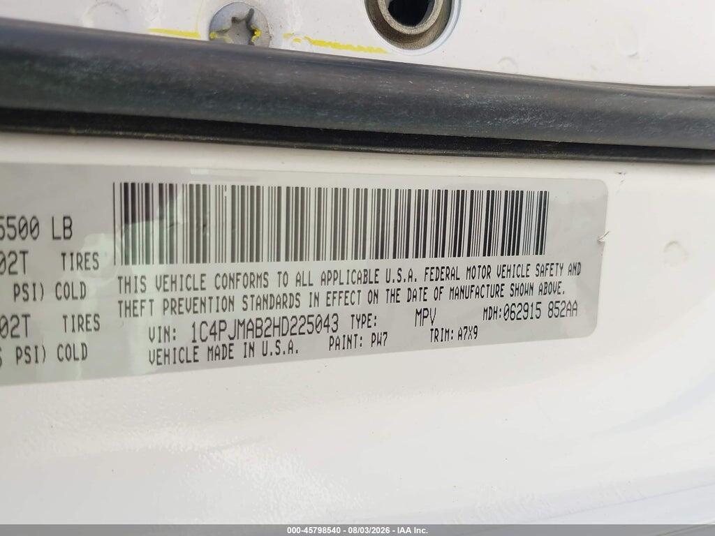 1C4PJMAB2HD225043 2017 JEEP CHEROKEE photo no. 9