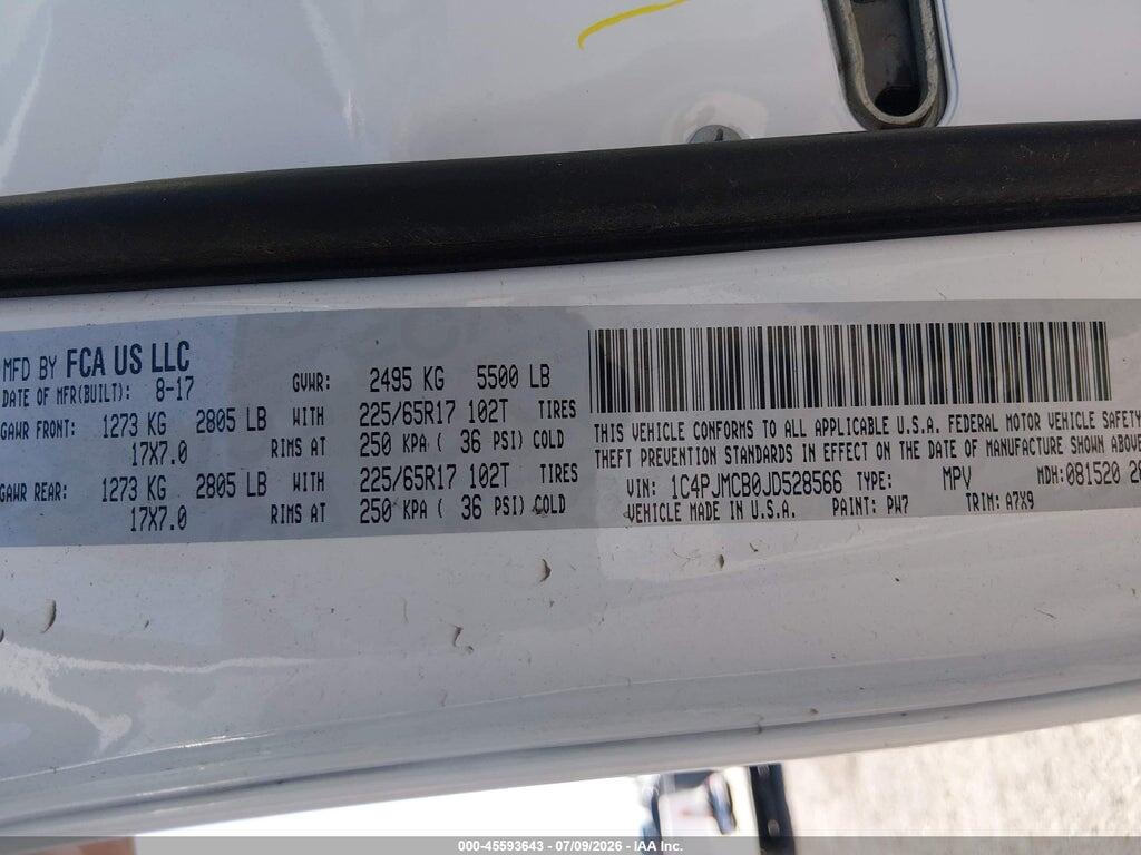 1C4PJMCB0JD528566 2018 JEEP CHEROKEE photo no. 9