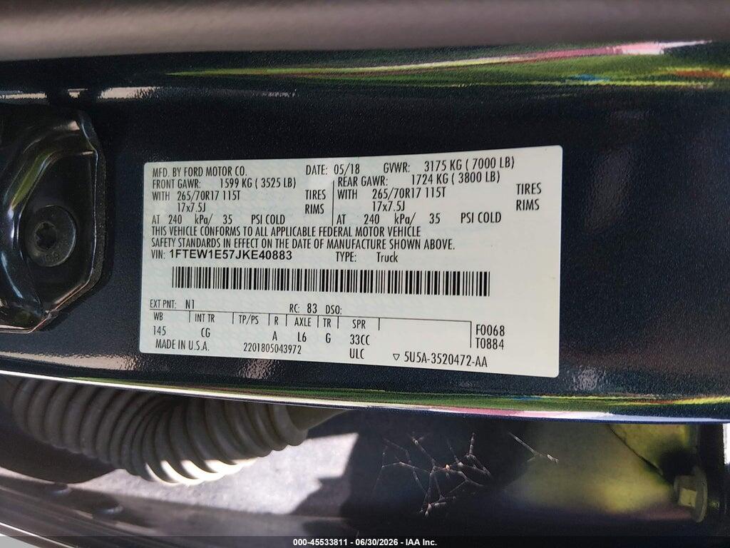 1FTEW1E57JKE40883 2018 FORD F-150 photo no. 9
