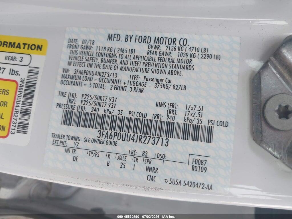 3FA6P0UU4JR273713 2018 FORD FUSION HYBRID photo no. 9