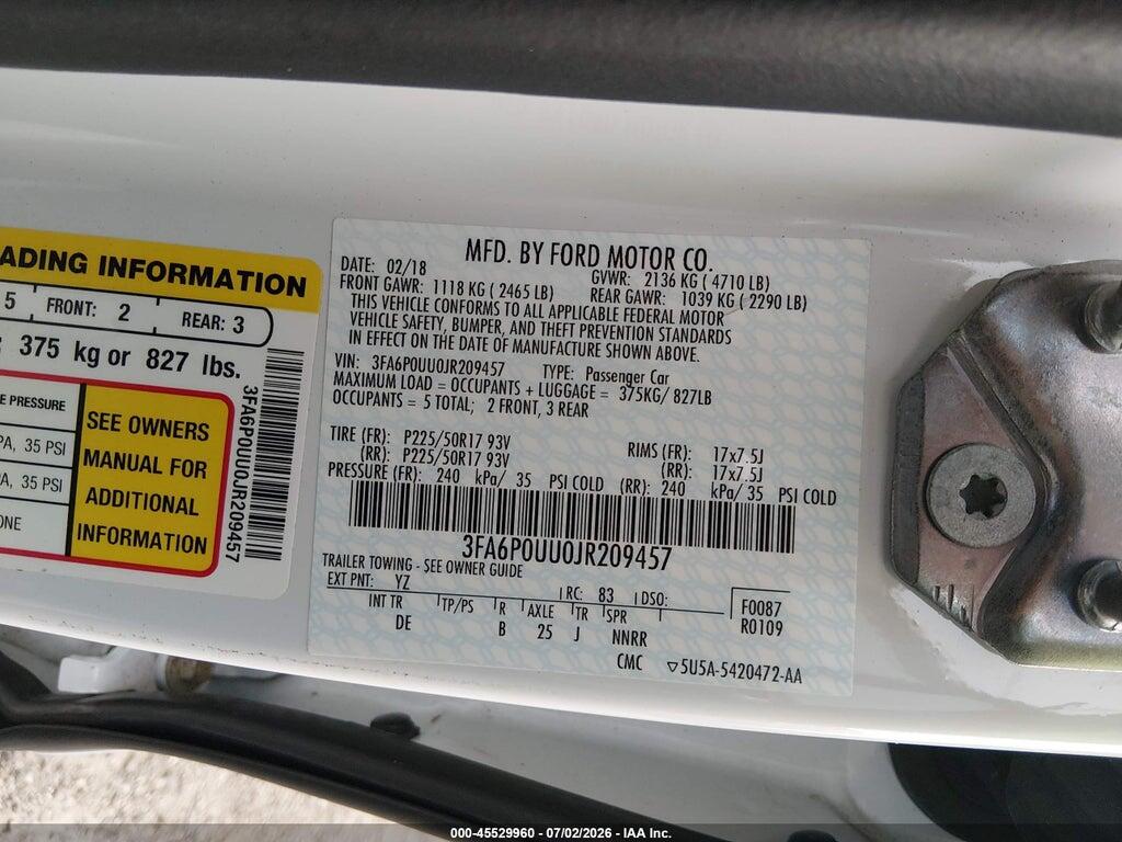 3FA6P0UU0JR209457 2018 FORD FUSION HYBRID photo no. 9