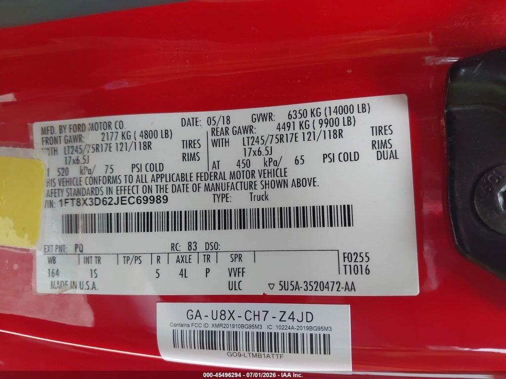 1FT8X3D62JEC69989 2018 FORD F-350 photo no. 9