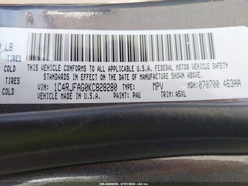1C4RJFAG0KC828280 2019 JEEP GRAND CHEROKEE photo no. 9