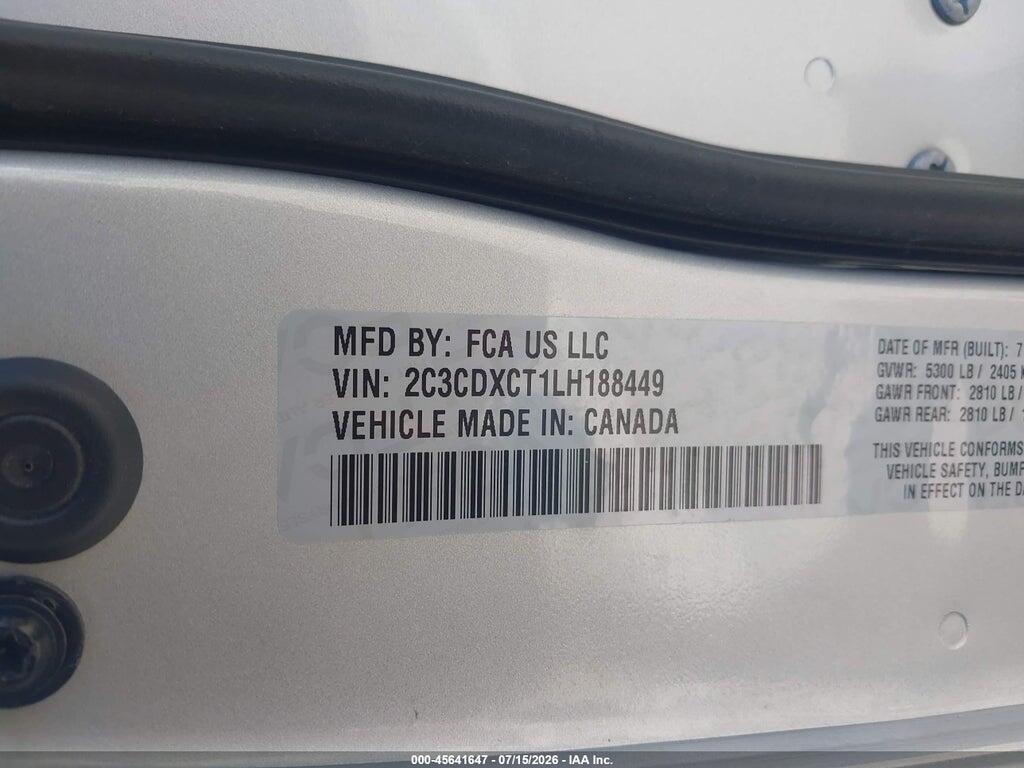 2C3CDXCT1LH188449 2020 DODGE CHARGER photo no. 9