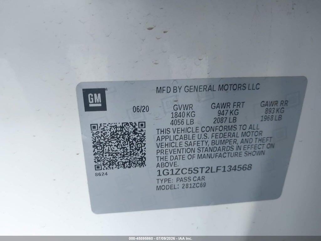1G1ZC5ST2LF134568 2020 CHEVROLET MALIBU photo no. 9