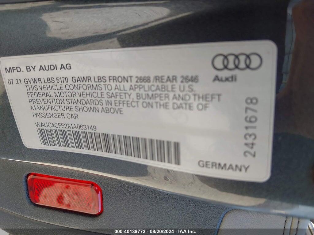 WAUC4CF52MA063149 2021 AUDI S5 SPORTBACK photo no. 9