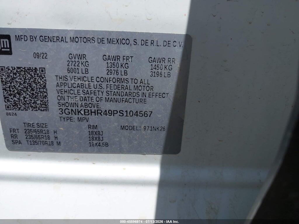 3GNKBHR49PS104567 2023 CHEVROLET BLAZER photo no. 9