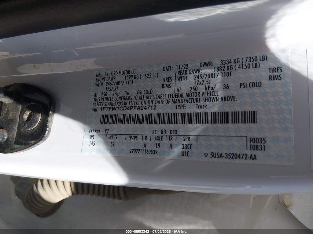 1FTFW1CD4PFA24712 2023 FORD F-150 photo no. 9