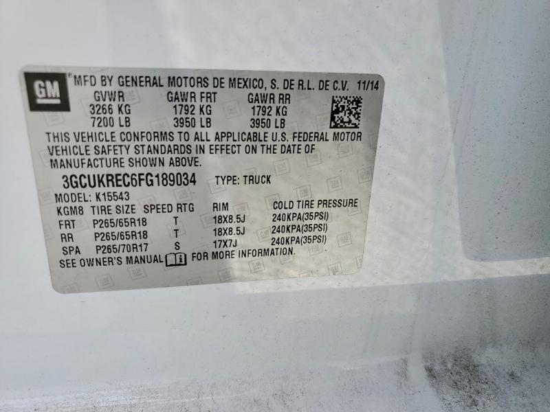 2015 CHEVROLET SILVERADO K1500 LT — Фото 12 из 12