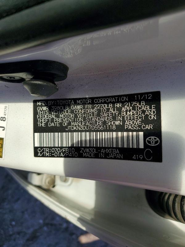 JTDKN3DU7D5561118 2013 TOYOTA PRIUS photo no. 12